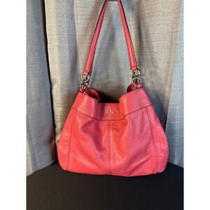 Vintage Coach Hot Pink Leather Handbag -J1657-F57545